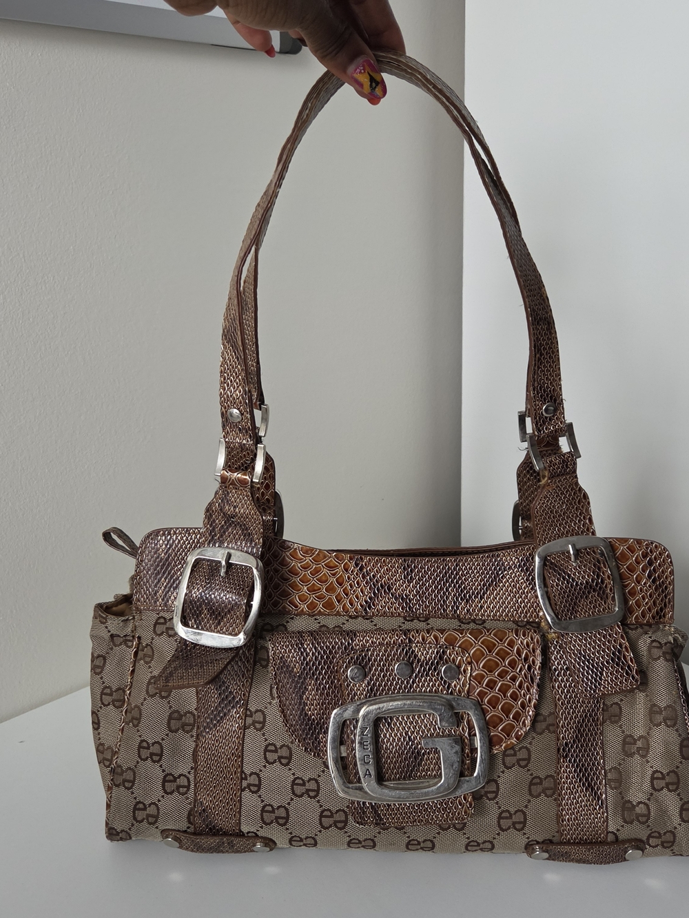 Zeca Snake Skin Shoulder Bag